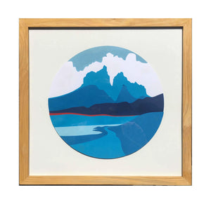 Cuadro Torres del Paine 30x30 | Maqueta Torres del Paine | Mapas del Sur