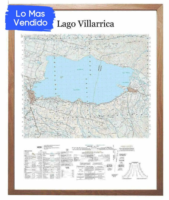 Lago Villarrica, IGM | Mapa IGM | Con o sin marco | Mapas del Sur