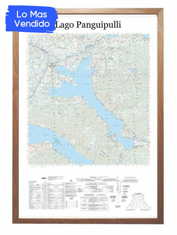 Lago Panguipulli IGM | Mapa IGM | Con o sin marco | Mapas del Sur