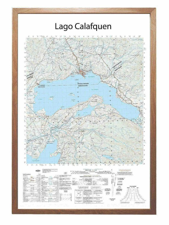 Lago Calafquen | Mapa IGM | Con marco o sin Marco | Mapas del Sur
