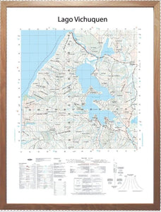 Lago Vichuquen IGM 50x76 cm | con o sin marco | Mapa IGM | Mapas del Sur