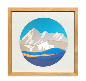 Monte Everest 30x30 cm | Maqueta everest | Con marco | Mapas del Sur